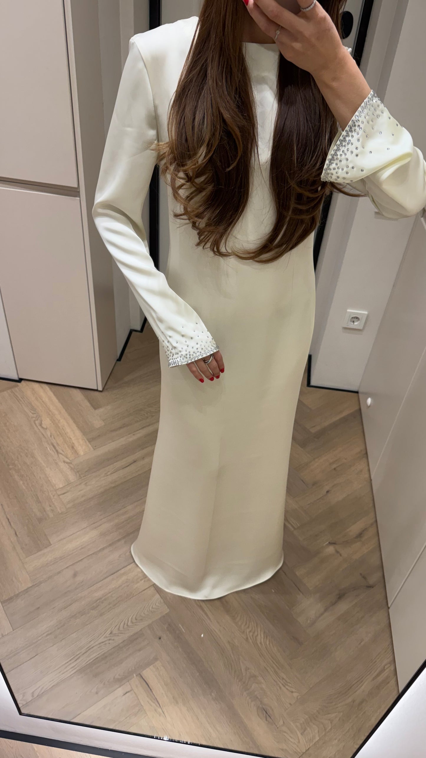 Shine white pearl dress