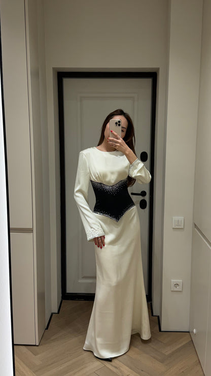 Shine white pearl dress