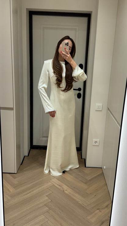 Shine white pearl dress