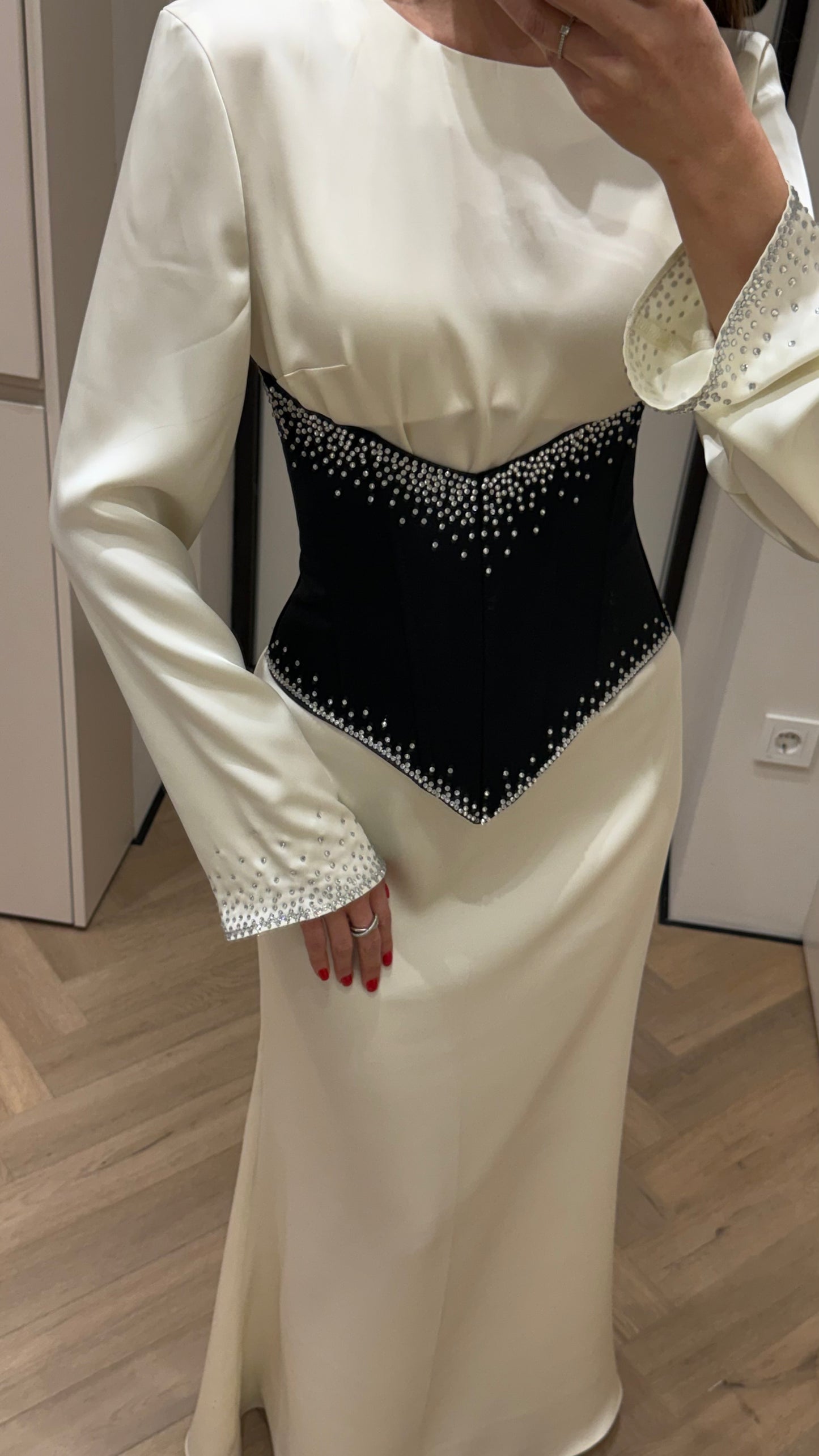 Shine white pearl dress